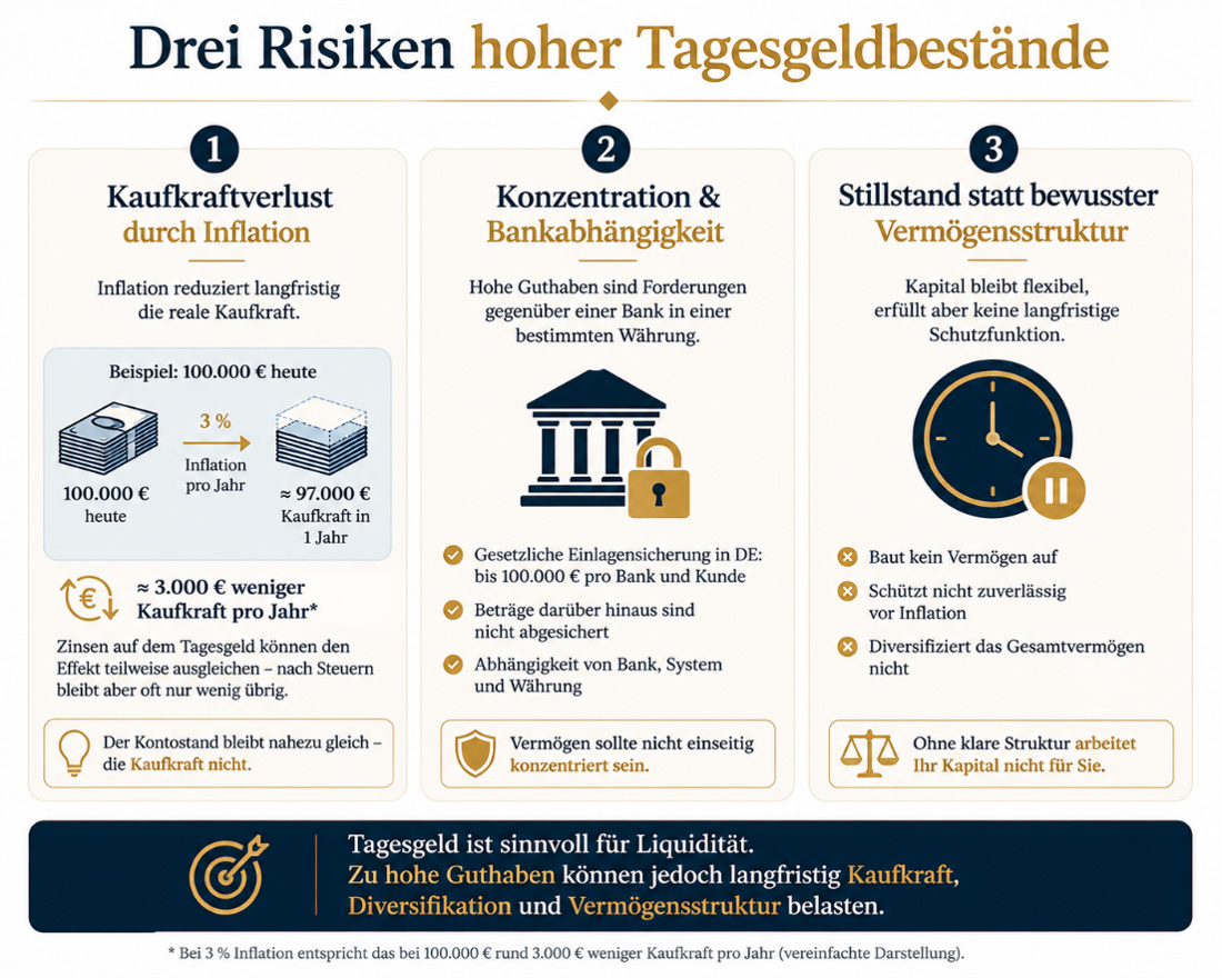 3 Risikenhoher Tagesgeldbestände
