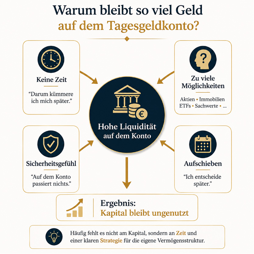 Warum bleibt so viel Geld auf dem Tagesgeldkonto?