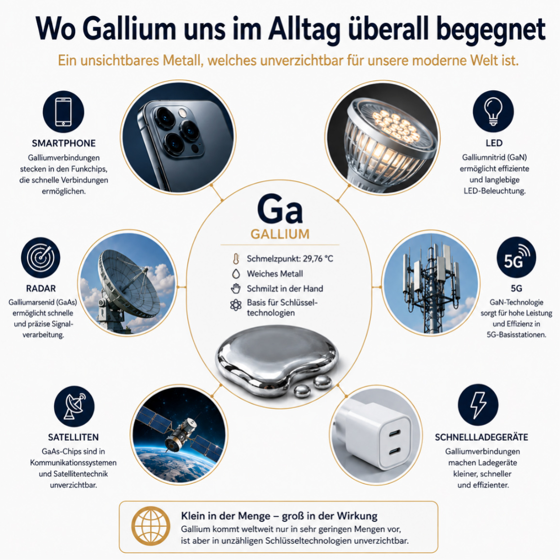 Gallium: Das flüssige Metall hinter LED, 5G und Chips und warum es für Anleger immer interessanter wird