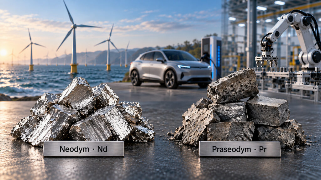Neodym und Praseodym: Warum diese Seltenen Erden für Windkraft, Elektroautos und Robotik so wichtig sind